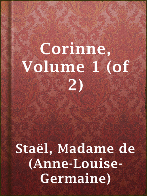 Cover image for Corinne, Volume 1 (of 2)